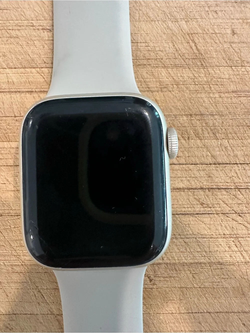 Apple Silver Smartwatch with White Silicone Band